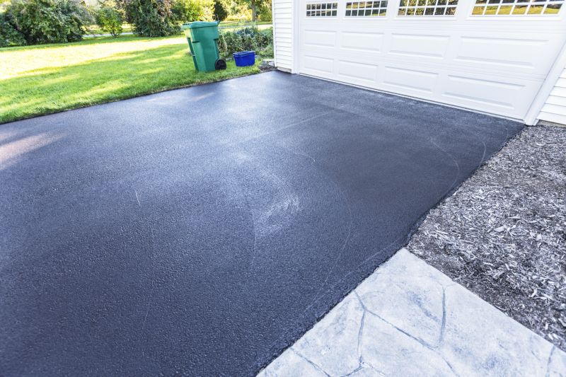 Blacktop Driveway with Curbs